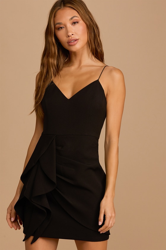 Black Mini Dress - Tulip Mini Dress ...